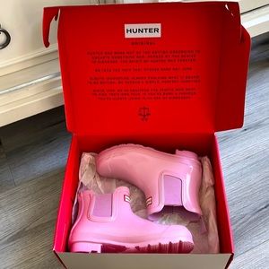 Hunter 💕 Pink 💕Shiver Chelsea Wellington Boots size 7